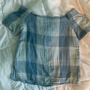 Francesca’s off the shoulder plaid top